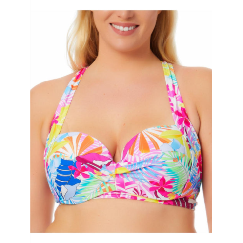 California Waves plus womens printed underwire bikini swim top