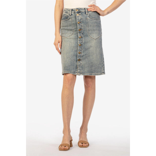 KUT FROM THE KLOTH rose button front skirt in helpful