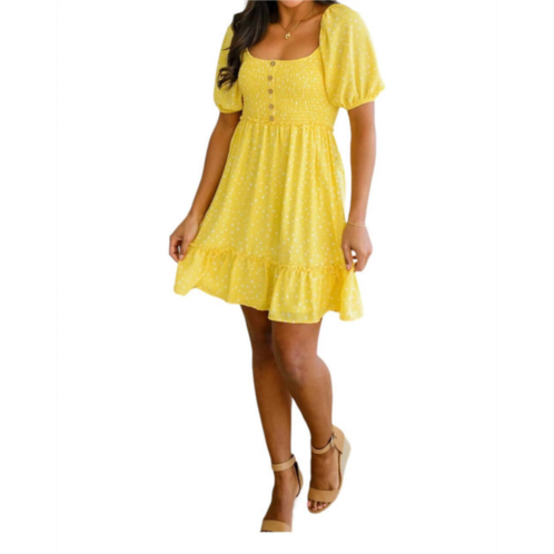 GEEGEE sunshine tiered sun dress in yellow