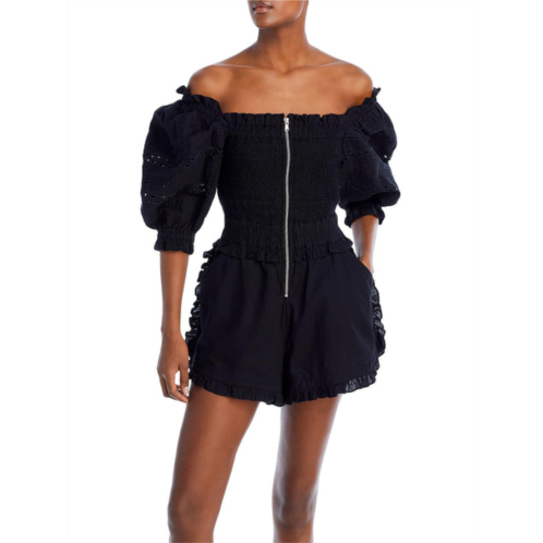 Sea New York willa womens ruffled ladder stitch romper