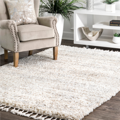 NuLOOM brooke contemporary soft shag tassel area rug