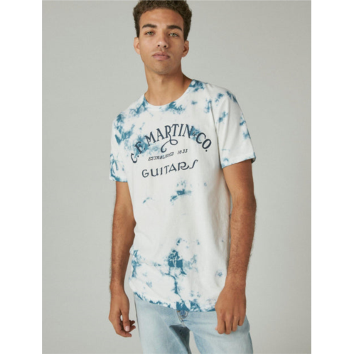 Lucky Brand mens martin guitars tie dye graphic tee