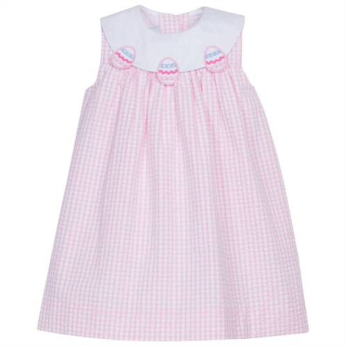 LITTLE ENGLISH girls bib dress in easter eggs