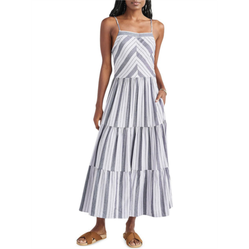 Splendid myla womens striped tiered sundress