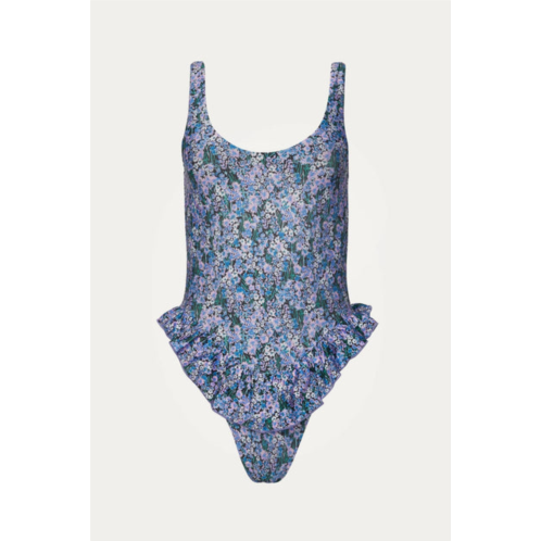 Beach Riot willow one piece in ditsy lilac