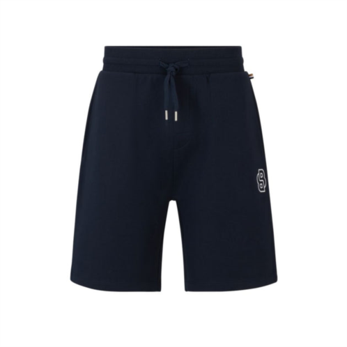 BOSS cotton-terry shorts with double monogram and drawstring