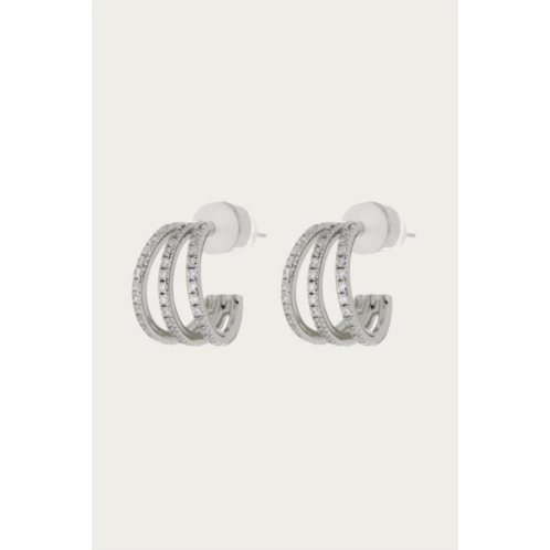 LUV AJ pave baby bastille hoops in silver