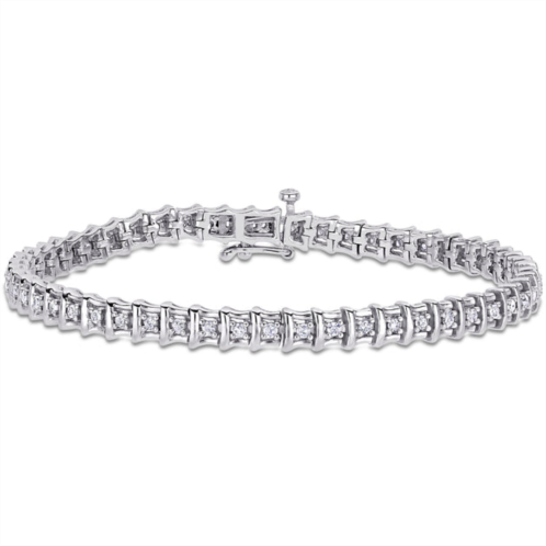 Mimi & Max 1ct tw diamond tennis bracelet in sterling silver