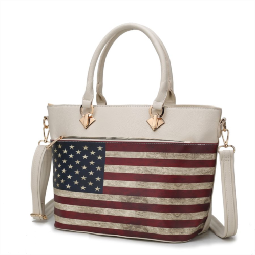 MKF Collection By Mia K. lilian vegan leather womens flag tote bag