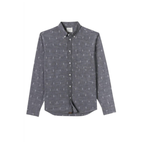 Billy Reid mens tuscumbia shirt in grey/ white