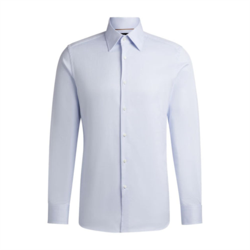 BOSS slim-fit shirt in structured stretch cotton