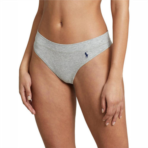 Polo Ralph Lauren stretch cotton thong panty in heather grey