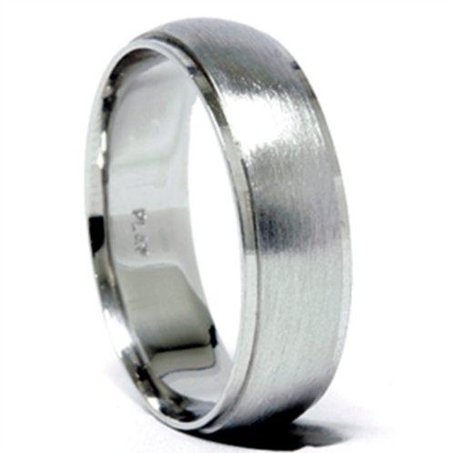 Pompeii3 mens 950 platinum 6mm brushed wedding band ring new