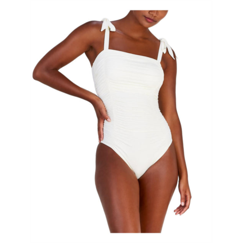 Kate Spade New York womens tie shoulder shirred one-piece swimsuit