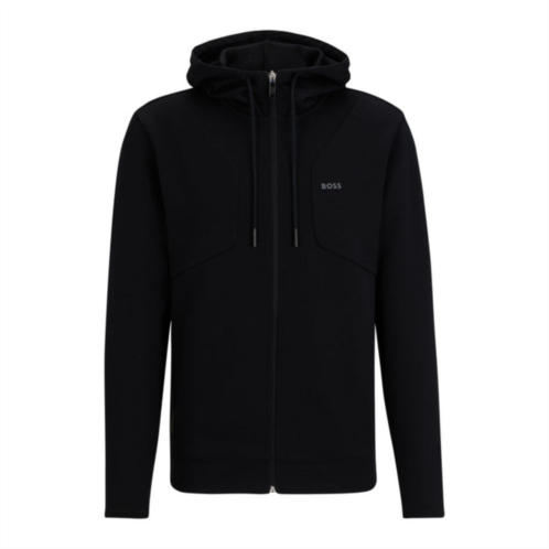 BOSS cotton-blend zip-up hoodie with hd logo print