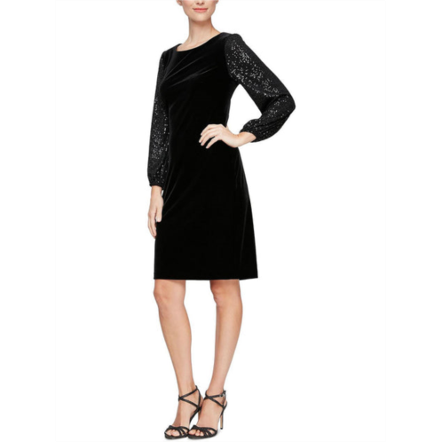 Alex Evenings womens velvet sequined sheath dress