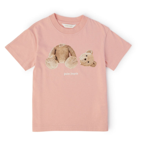 PALM ANGELS pink bear logo t-shirt