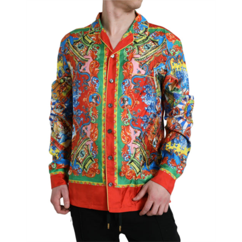 Dolce & Gabbana patterned button down casual mens shirt