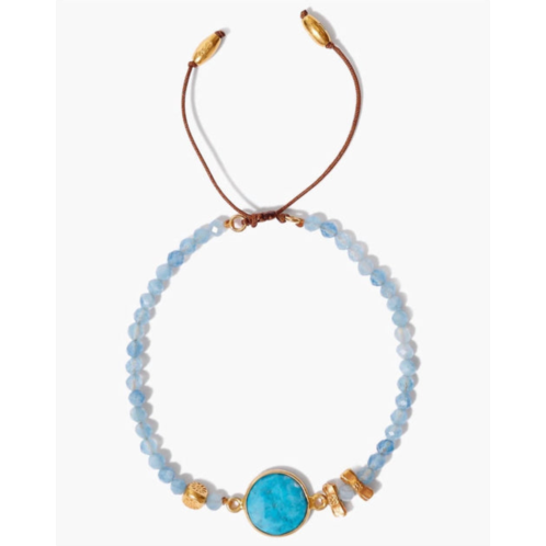 CHAN LUU womens pull tie bracelet in aquamarine