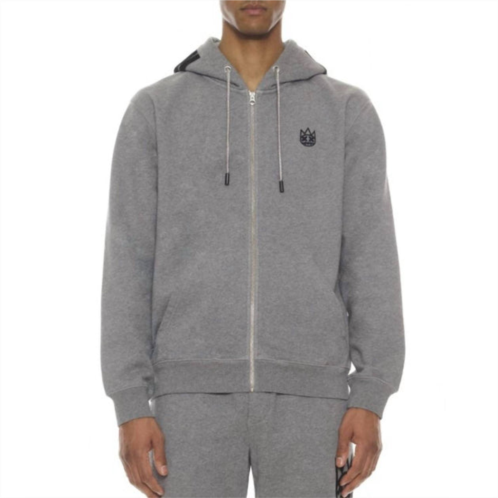 CULT OF INDIVIDUALITY mens zip hoodie in heather grey