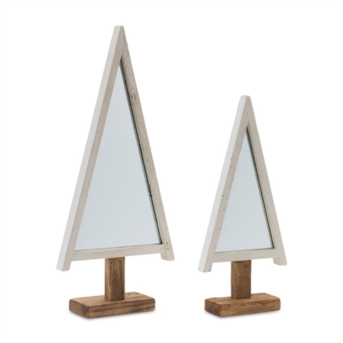 HouzBling tree (set of 2) 19.5h, 25.5h wood/glass