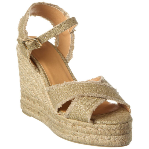 Castaner bromelia 100 metallic canvas wedge espadrille