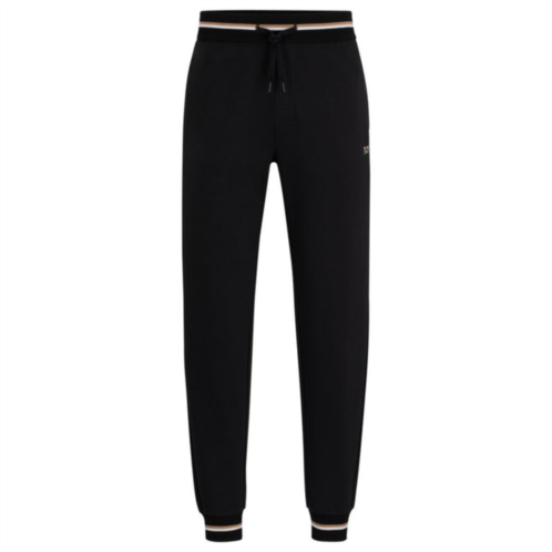 BOSS cotton-terry tracksuit bottoms with logo in signature colors