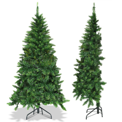 Hivvago pre-lit artificial half national christmas tree with 8 flash modes-5 ft