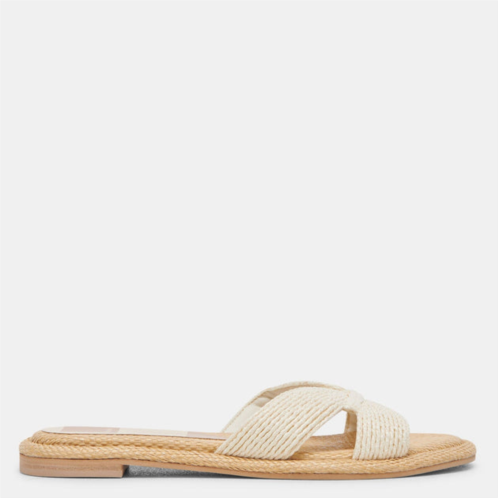 Dolce Vita atomic wide sandals white raffia