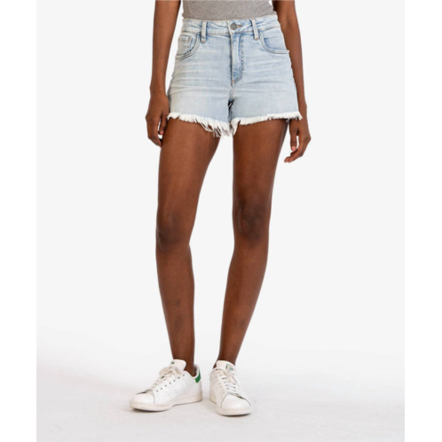 KUT FROM THE KLOTH jane high rise long denim short in light wash