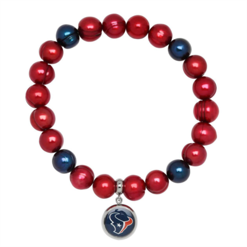 Honora houston texans stretch pearl bracelet in red