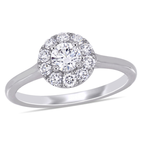 Created Forever 5/8ct tw lab-grown diamond halo engagement ring in 14k white gold