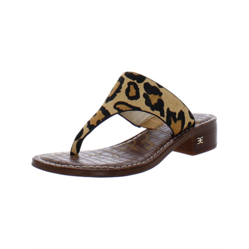 Sam Edelman jaynee womens calf hair leopard print slide sandals