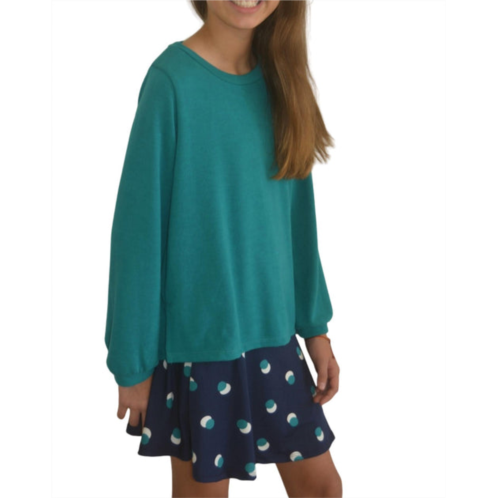 Area Code 407 girls double dot mini skirt in navy