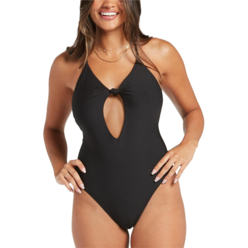 Volcom juniors womens cut-out knot one-piece swimsuit