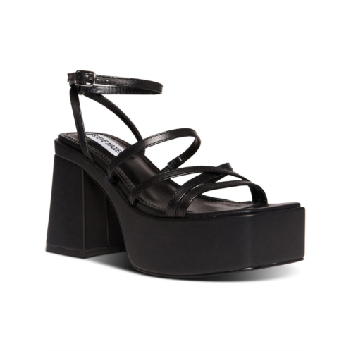 Steve Madden barb womens leather ankle strap platform heels