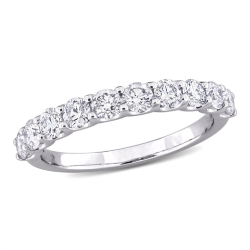 Created Forever 1ct tw lab-grown diamond semi-eternity anniversary band in 14k white gold