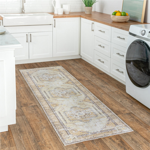 NuLOOM glenda machine washable faded medallion area rug