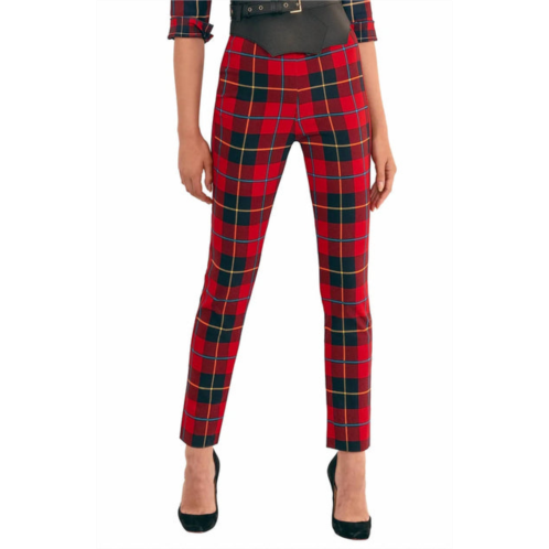 GRETCHEN SCOTT gripeless pull on pant - plaidly cooper in red multi/plaid