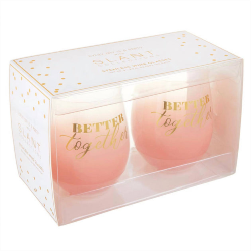 SLANT COLLECTIONS better together wine glasses in peach