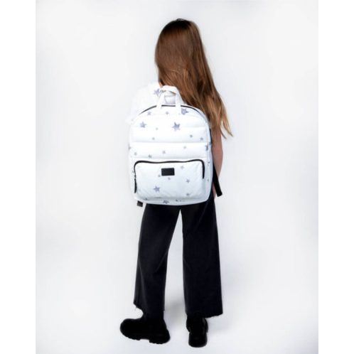 7AM Enfant womens midi classic backpack stars print in white