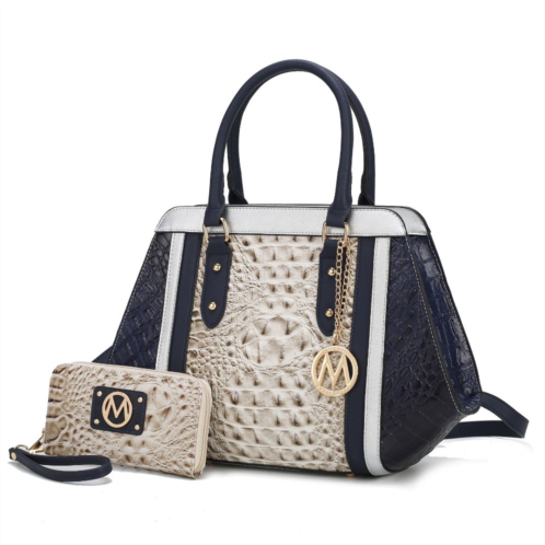 MKF Collection By Mia K. daisy 2 pcs croco satchel bag & wallet