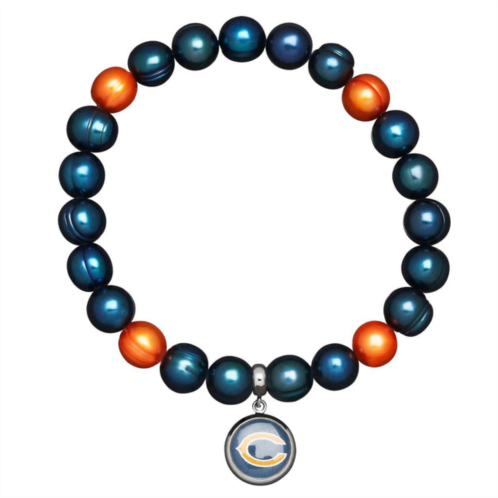 Honora chicago bears stretch pearl bracelet in blue