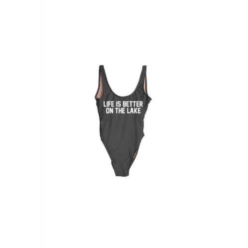 RAVESUITS life is better on the lake one piece in black