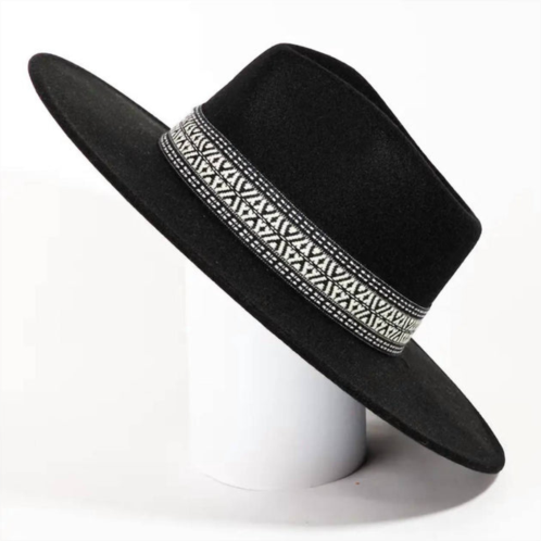 Caroline Hill hat with ribbon trim in black