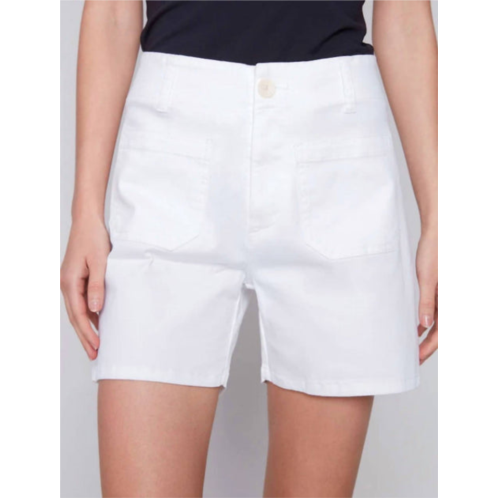 CHARLIE B shorts with patch pockets in white