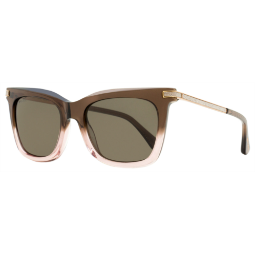 Jimmy Choo womens rectangular sunglasses olye 08m70 brown-nude/gold 52mm