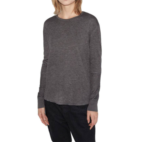 6397 women duofold crew neck t-shirt in gray