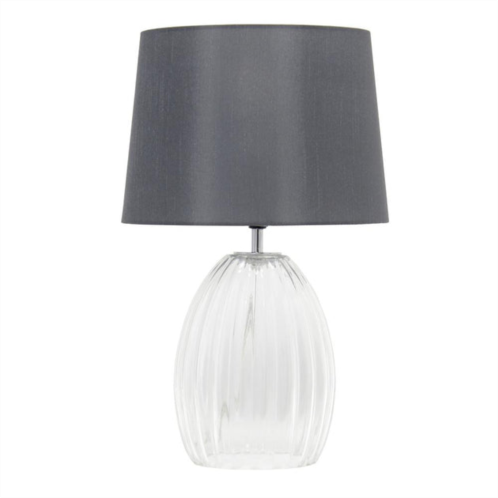 Lalia Home 17.63 contemporary fluted glass bedside table lamp