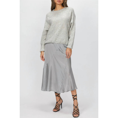 HUMANOID etta midi skirt in fog stripe